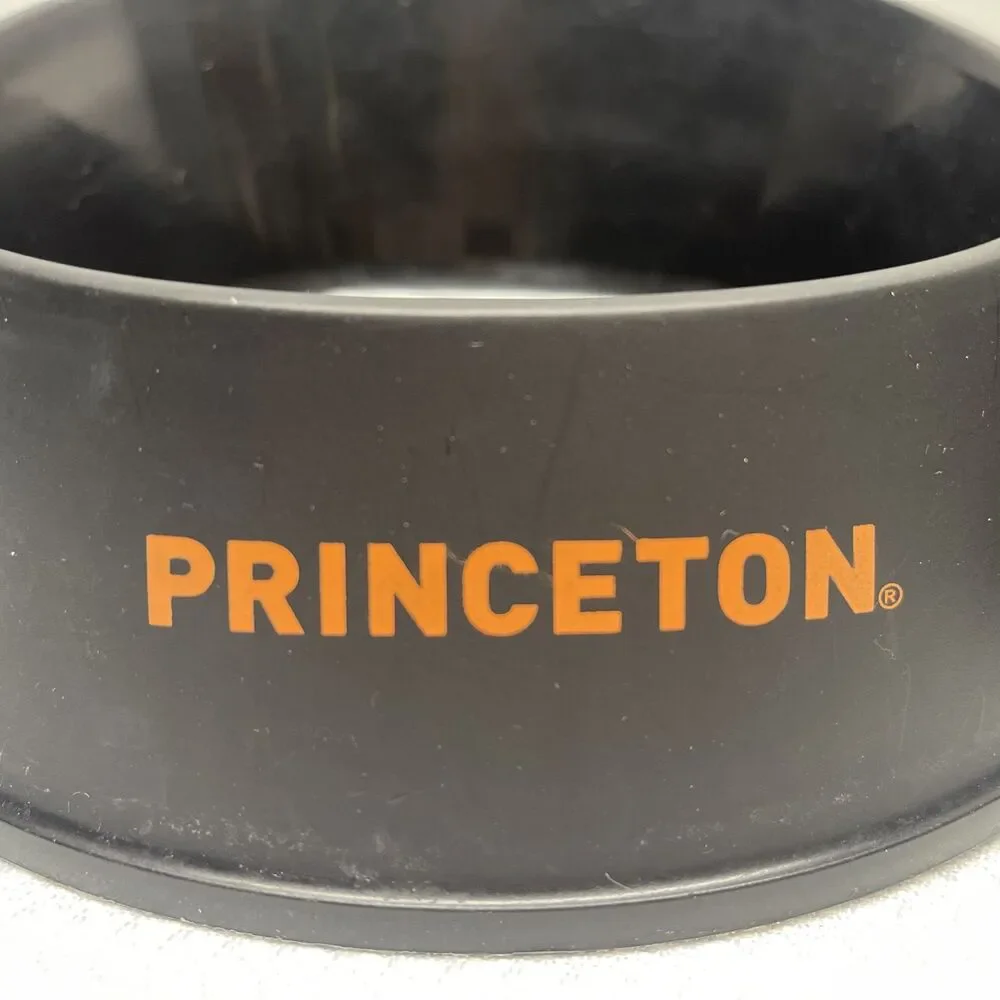 Princeton University Dog Bowls Set of 2 Pet Food Water Plastic Orange Black EUC